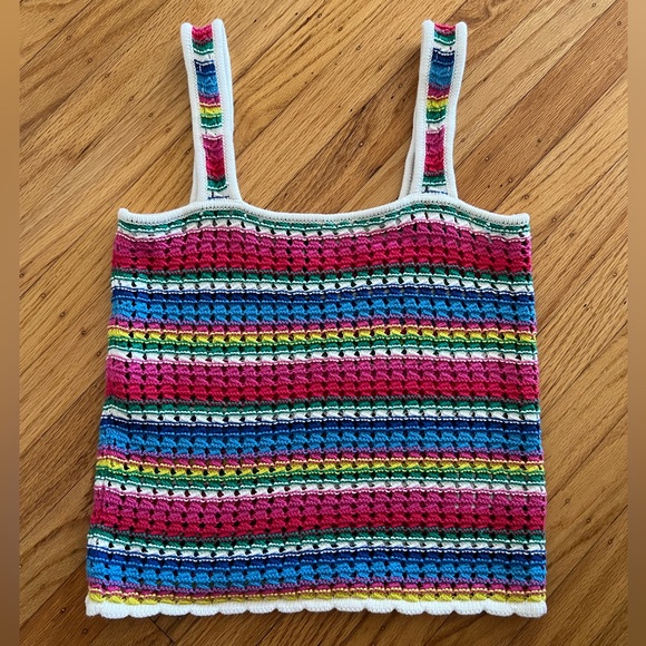 NWOT! Gap Striped Crochet Tank Top - Picture 1 of 6